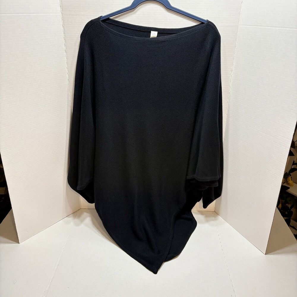 Lululemon Forward Flow Poncho Black One Size OS Cashmere Blend Batwing Sweater